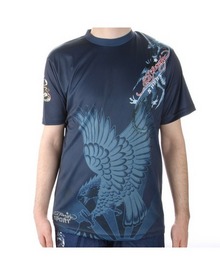 Футболка Ed Hardy Blue Mens Dragon Mesh Crew Tee